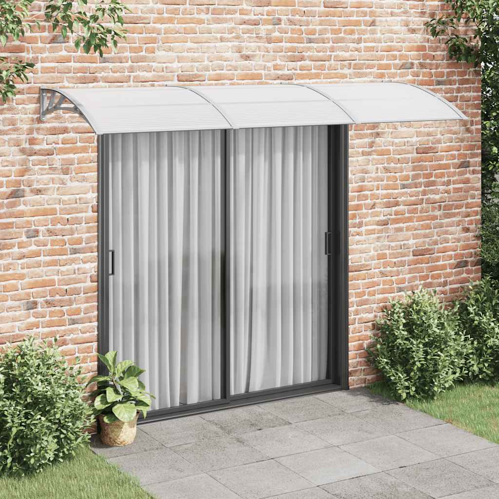 Auvent de porte Gris 300x80 cm Polycarbonate