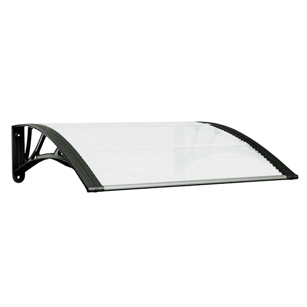 vidaXL Vchodová stříška černá a průhledná 80 x 75 cm polykarbonát