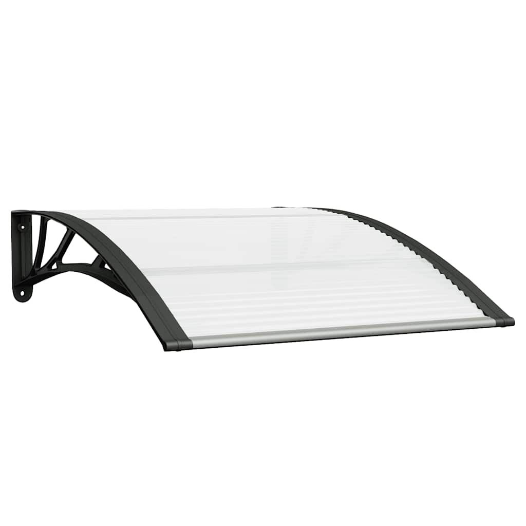 Thumbnail - vidaXL Türvordach Schwarz und Transparent 100x75 cm Polycarbonat