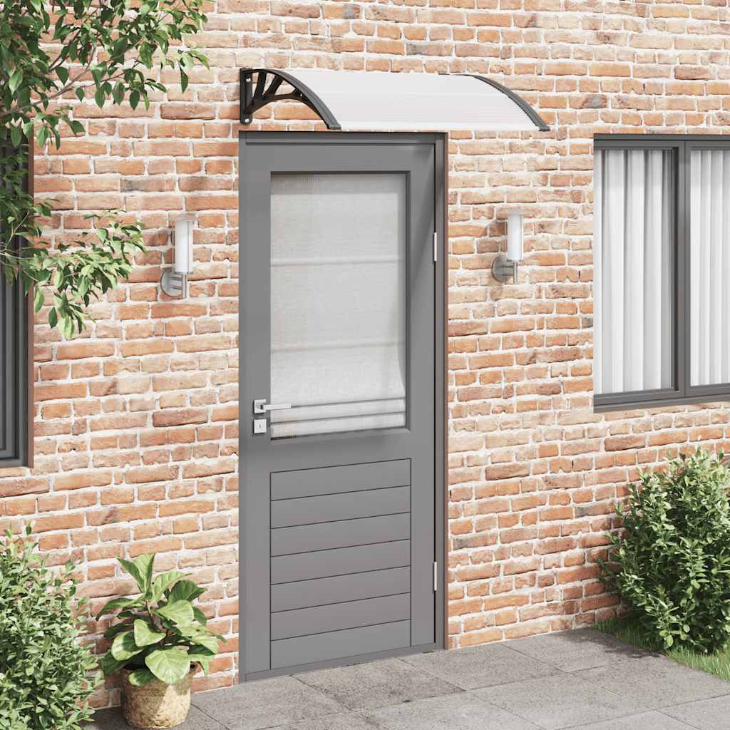 vida XL Türvordach Schwarz und Transparent 100x 80 cm Polycarbonat
