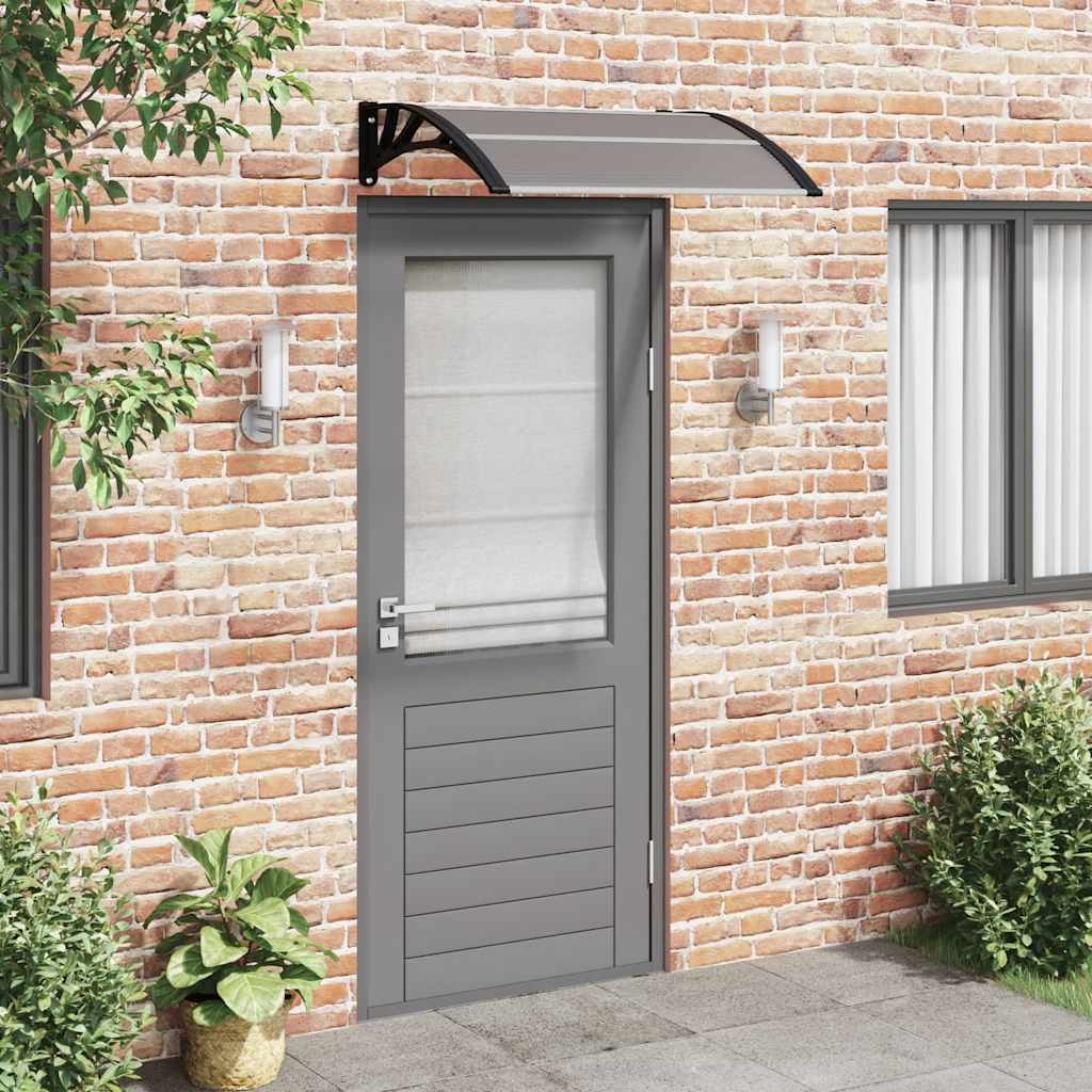 vidaXL Toldo para porta 80x100 cm policarbonato preto