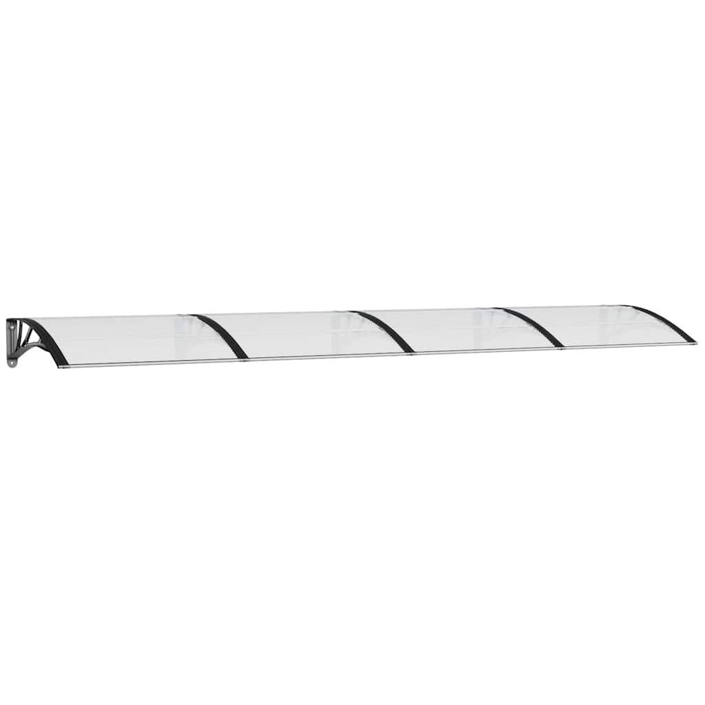 vidaXL Vchodová stříška černá a průhledná 350 x 75 cm polykarbonát