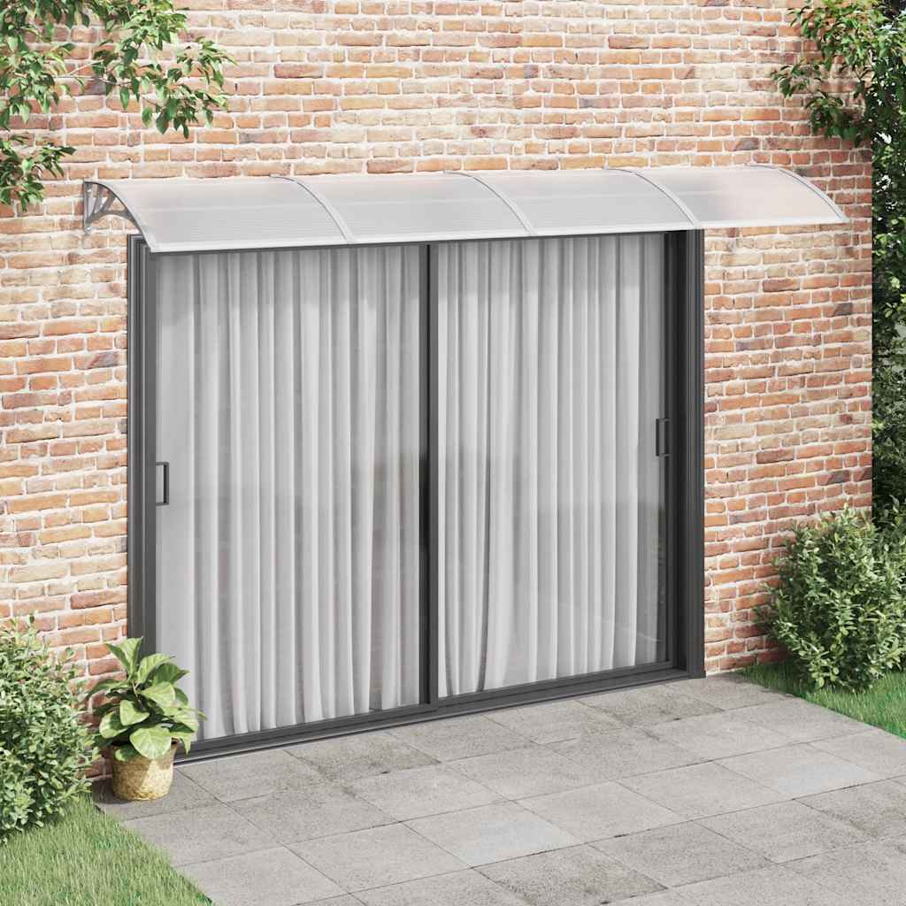 vidaXL Türvordach Grau und Transparent 350x75 cm Polycarbonat