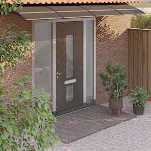 Vchodová stříška černá 350 x 75 cm polykarbonát - obrázek 1