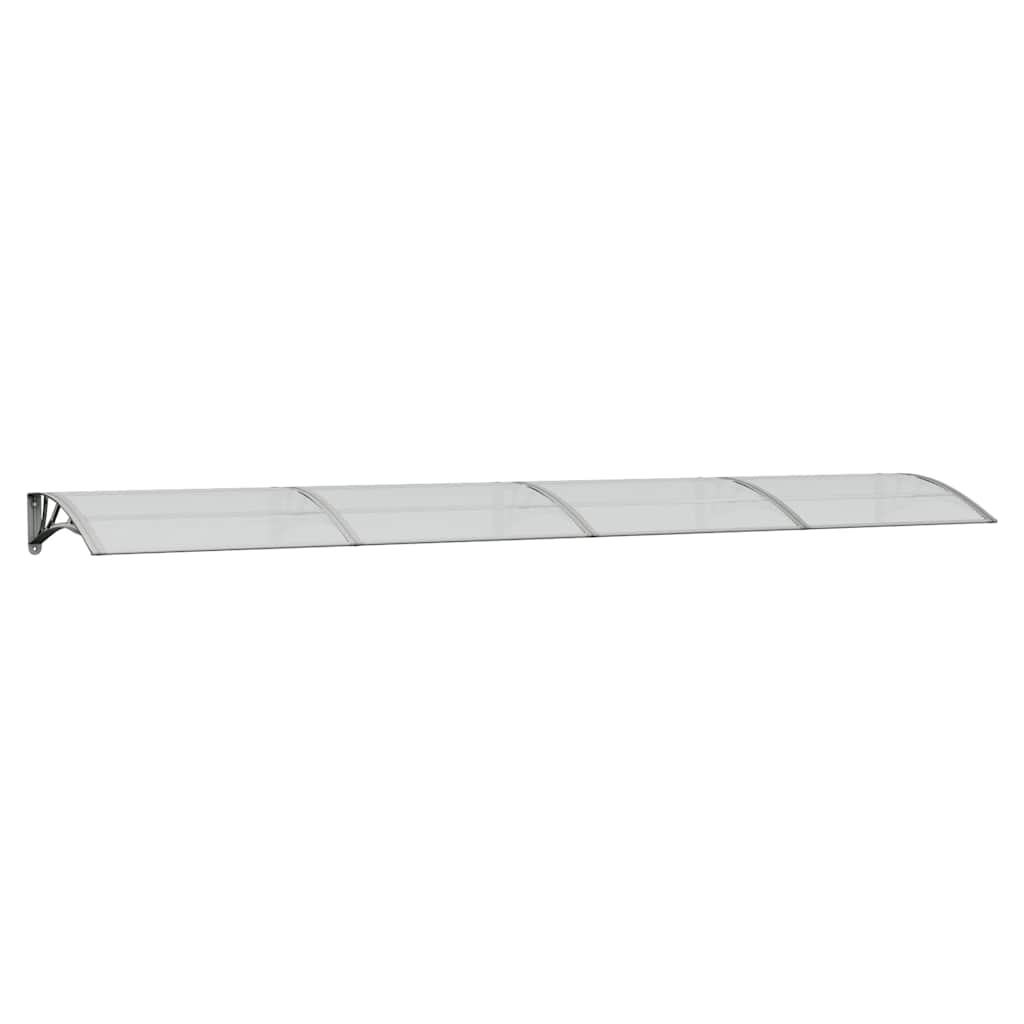 vidaXL Vchodová stříška šedá a průhledná 400 x 75 cm polykarbonát