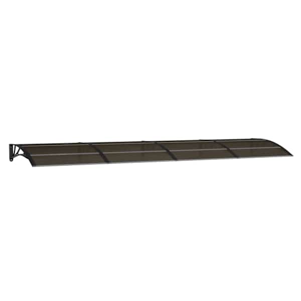 vidaXL ukse varikatus must 400 x 100 cm pol&uuml;karbonaat