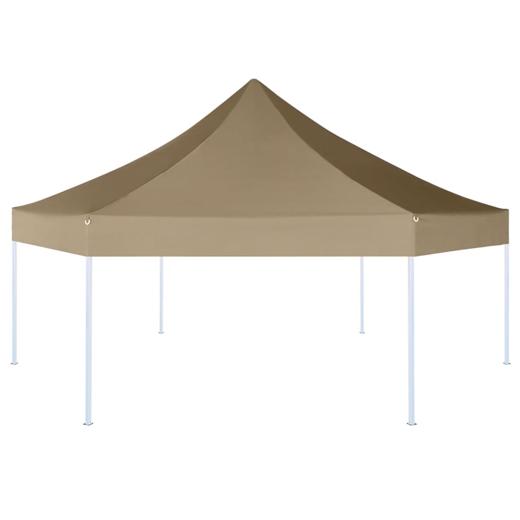 vidaXL Faltpavillon Sechseckig 3,6x3,1 m Taupe 220 g/m²