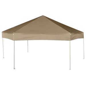 Šestihranný pop-up stan s bočnicemi 3,6 x 3,1 m taupe 220 g/m² - obrázek 4
