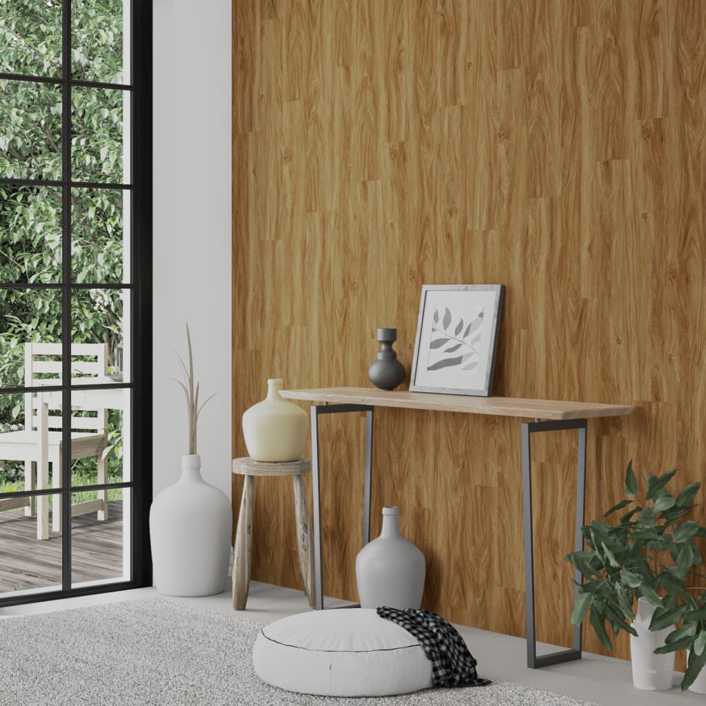 vidaXL Panouri de perete aspect lemn, maro, 2,06 m², PVC