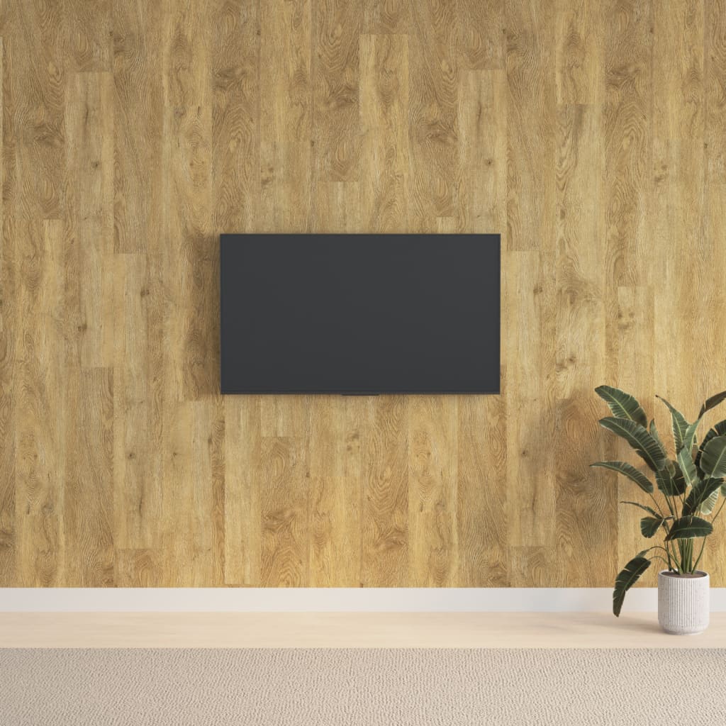 vidaXL Panneaux muraux Aspect bois Marron PVC 2,06 m²