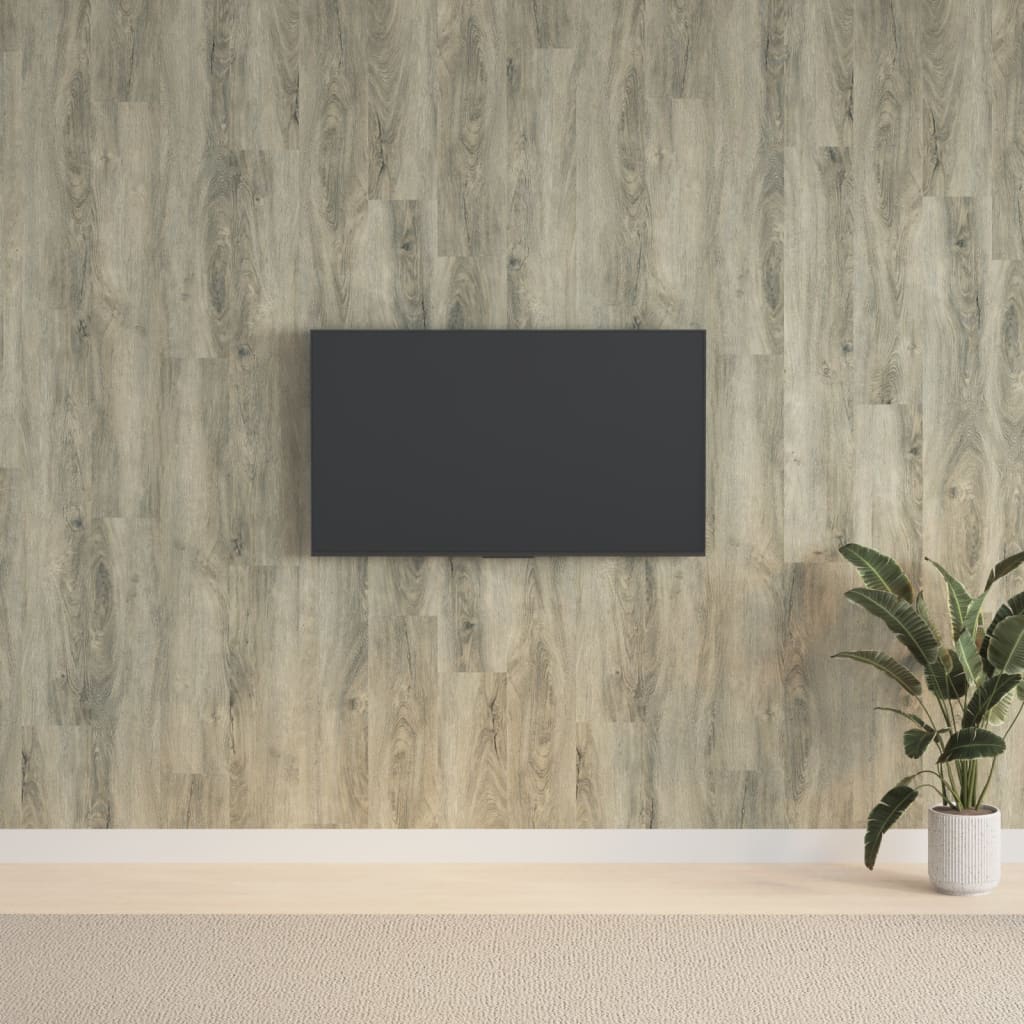 vida XL Wandpaneele Holzoptik Grau PVC 2,06 m²