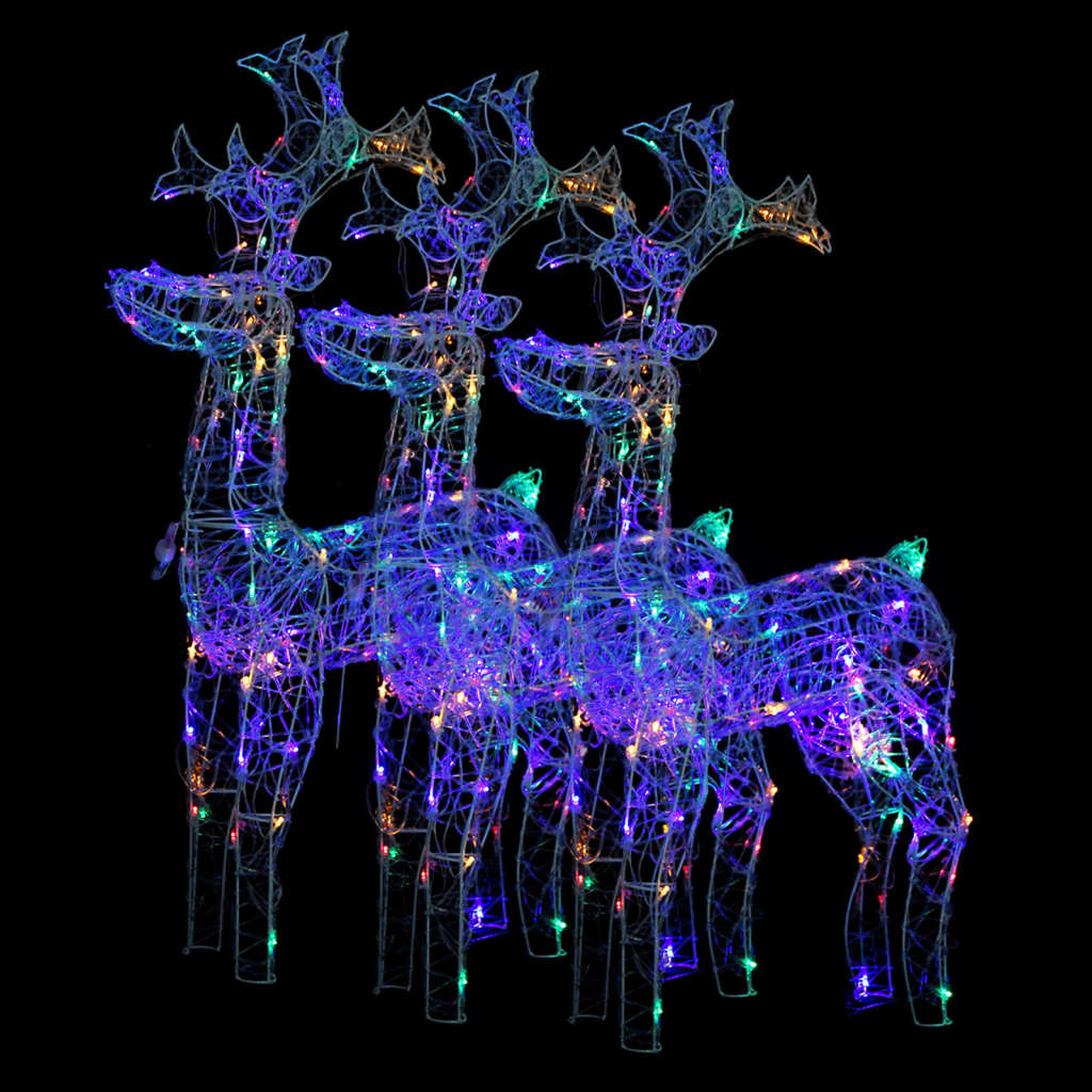 Image of vidaXL Reindeer Christmas Decorations 3 pcs 60x16x100 cm Acrylic
