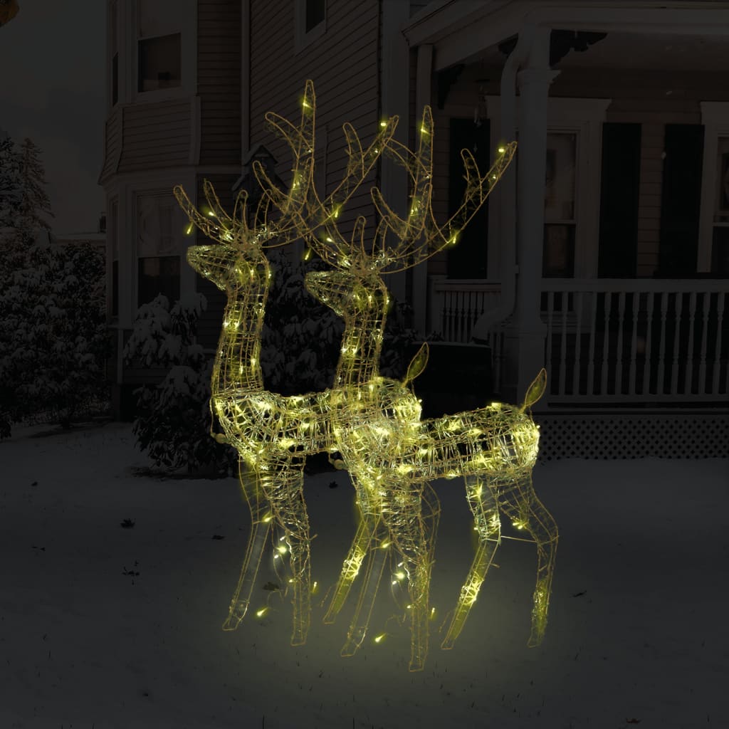 vidaXL julerensdyr 2 stk. 120 cm akryl varmt hvidt lys
