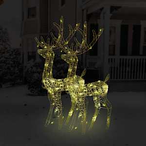 Božični severni jelen iz akrila 2 kosa 120 cm toplo bel