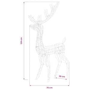 Vánoční dekorace akryloví sobi 2 ks 128 cm teplé chladná bílá - obrázek 8
