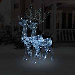 Božični severni jelen iz akrila 2 kosa 120 cm hladno bel