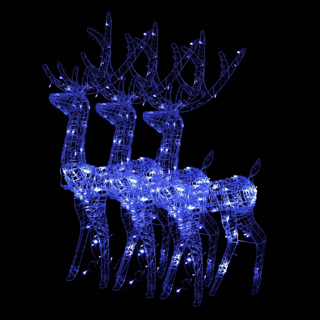 Image of vidaXL Acrylic Reindeer Christmas Decorations 3 pcs 120 cm Blue