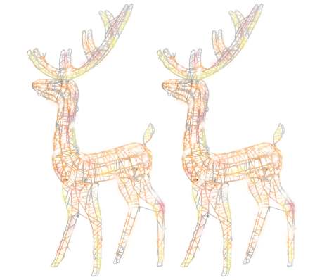 vidaXL D&eacute;corations de No&euml;l de renne Acrylique 2 pcs 120 cm Multicolore