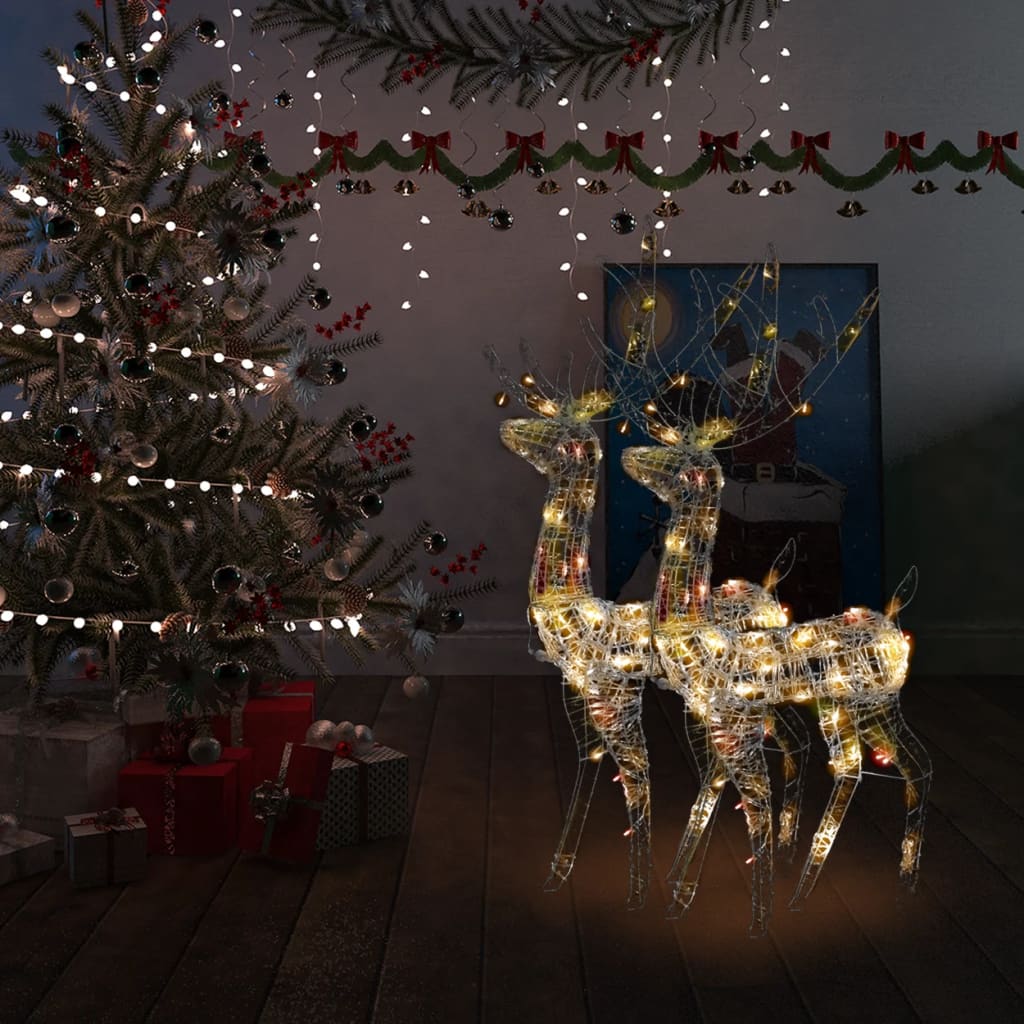 2 db színes akril karácsonyi rénszarvas dekoráció 120 cm 