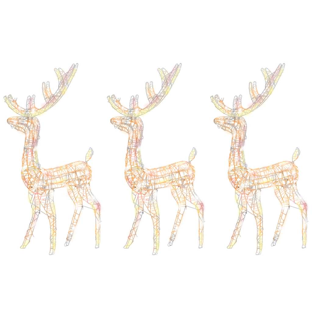 

vidaXL Acrylic Reindeer Christmas Decorations 3 pcs 47.2" Multicolor