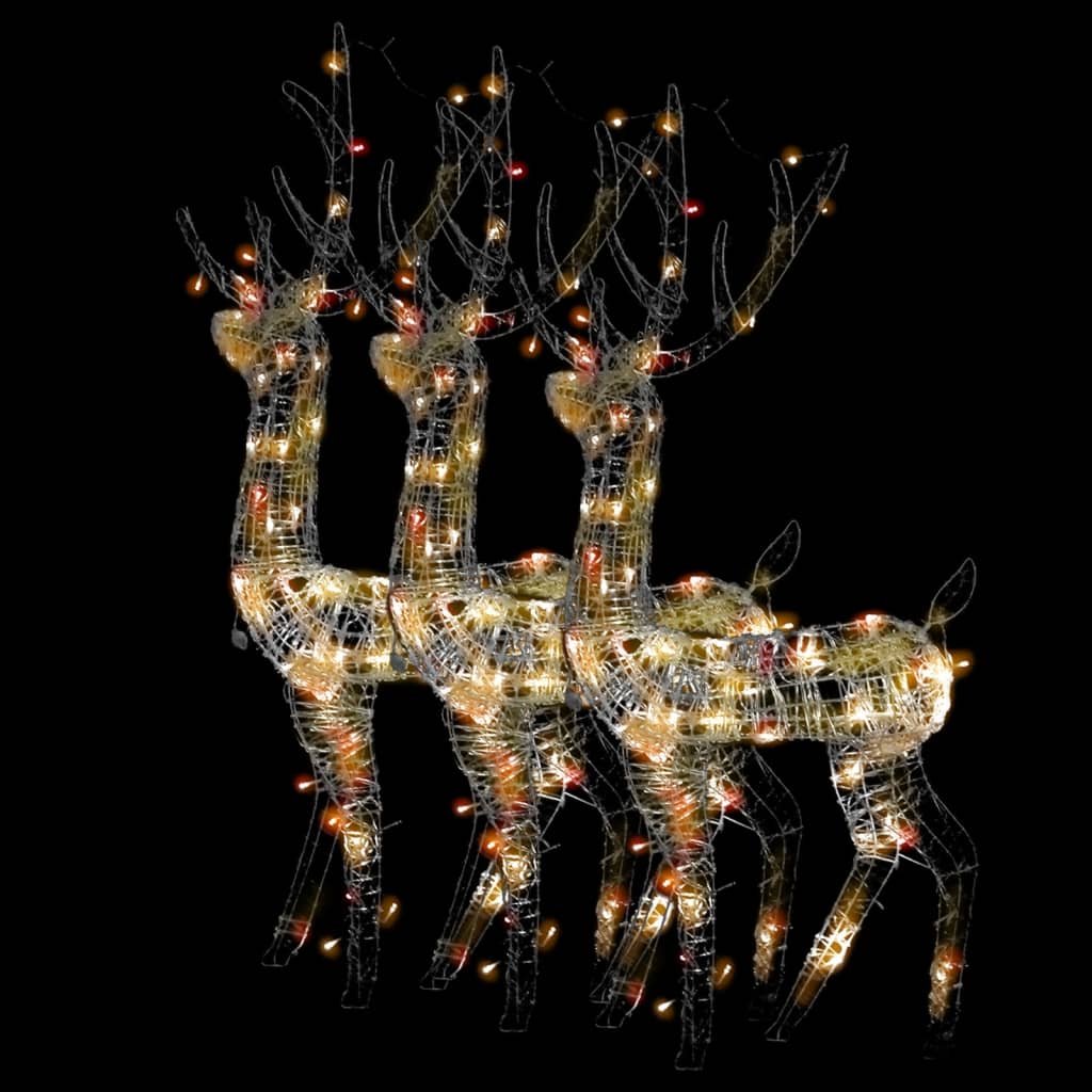 Image of vidaXL Acrylic Reindeer Christmas Decorations 3 pcs 120cm Multicolour