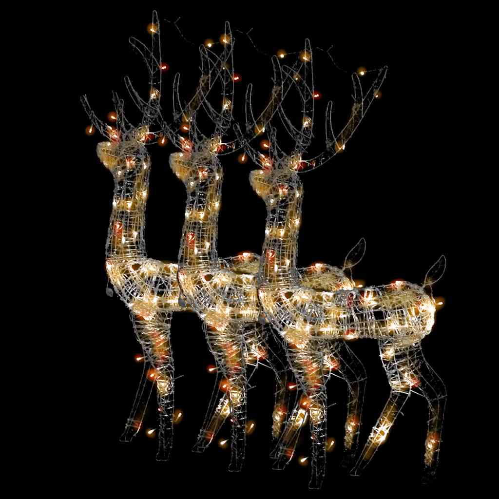 vidaXL Kerstversiering rendier 3 st meerkleurig 128 cm acryl, foto 2