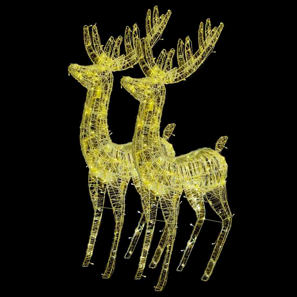 

vidaXL XXL Acrylic Christmas Reindeers 250 LED 2 pcs 70.9" Warm White