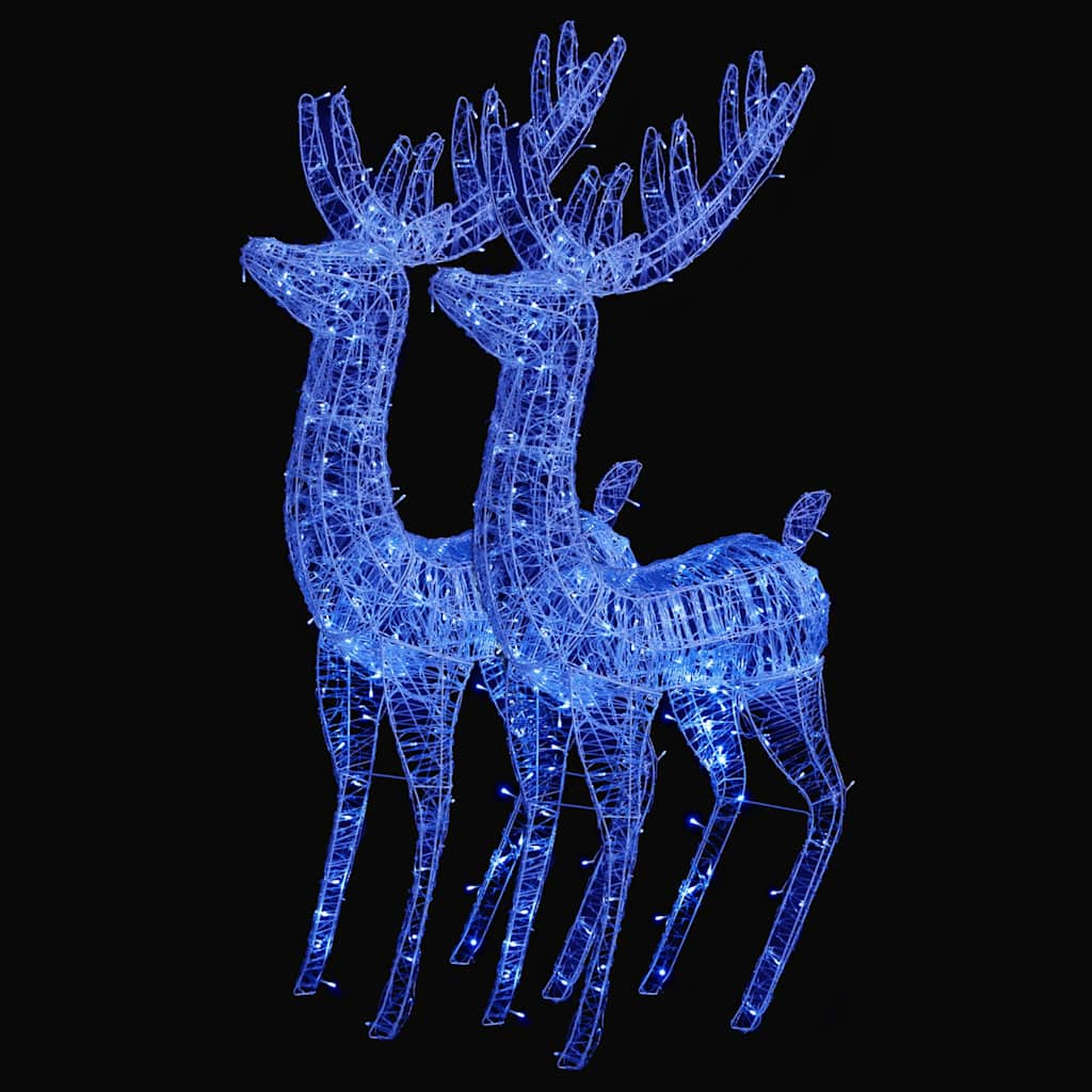 

vidaXL XXL Acrylic Christmas Reindeers 250 LED 2 pcs 70.9" Blue