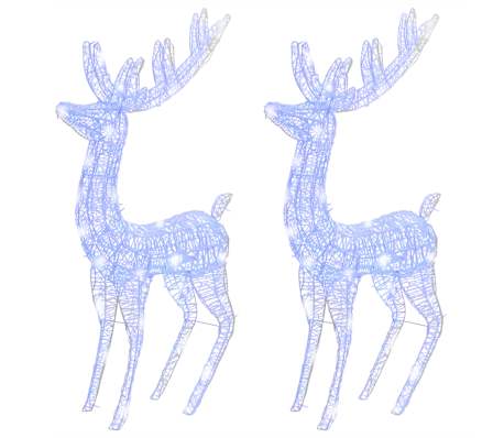 vidaXL Renifery z akrylu XXL, 2 szt., 250 niebieskich LED, 180 cm