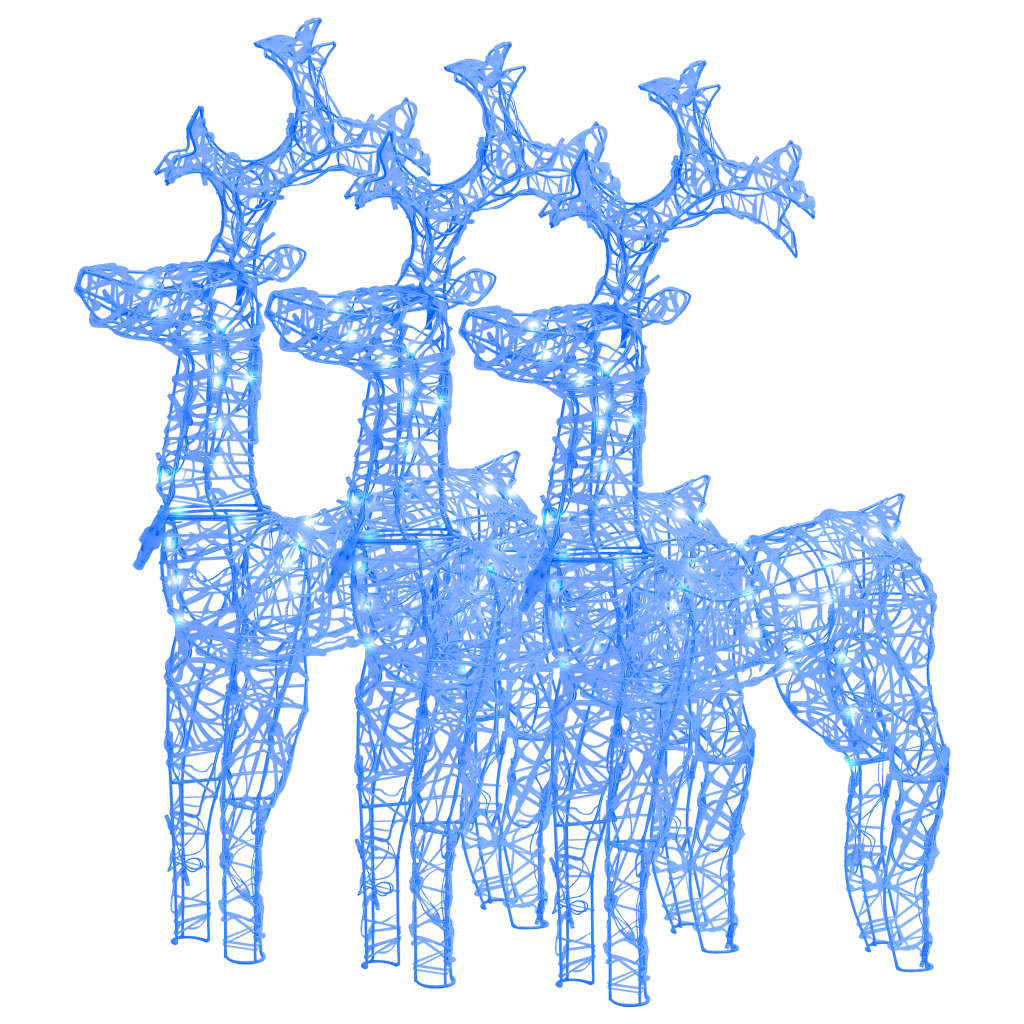 Image of vidaXL Reindeer Christmas Decorations 3 pcs 60x16x100 cm Acrylic