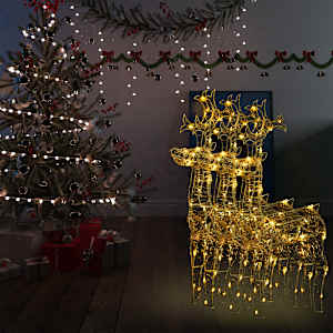 Božični severni jeleni 3 kosi 60x16x100 cm iz akrila