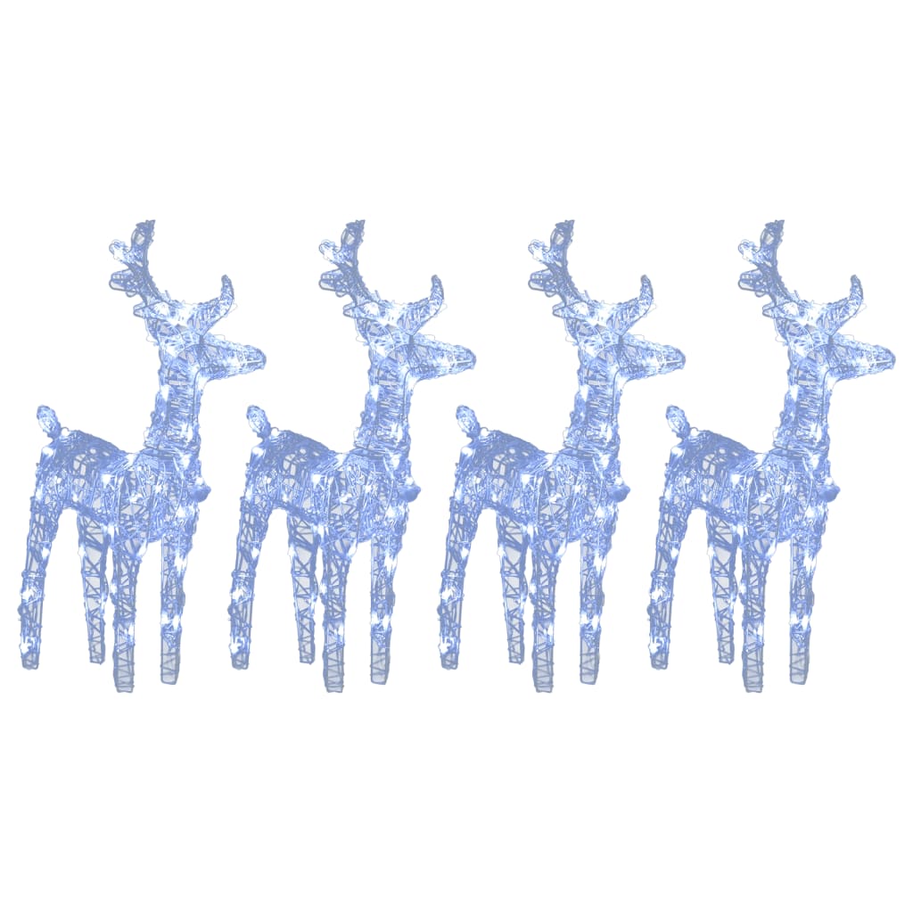 Image of vidaXL Christmas Reindeers 4 pcs Cold White 160 LEDs Acrylic