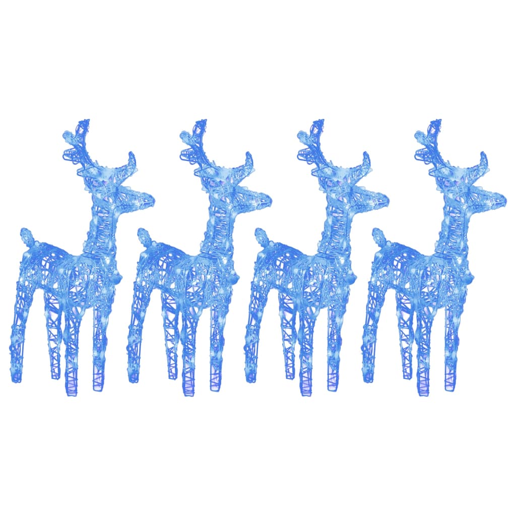 Image of vidaXL Christmas Reindeers 4 pcs Blue 160 LEDs Acrylic