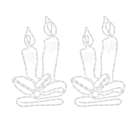 vidaXL Figurine lum&acirc;nări de Crăciun cu 144 LED-uri, 2 buc., 70x42 cm