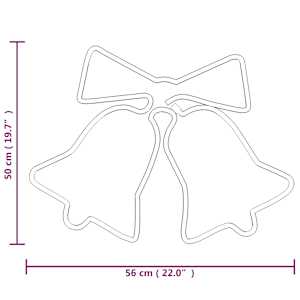 Siluety vánočních zvonků se 72 LED 3 ks 50 x 56 cm - obrázek 6