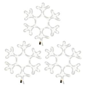 vidaXL Flocons de neige de No&euml;l avec LED 3 pcs Blanc chaud 27x27 cm