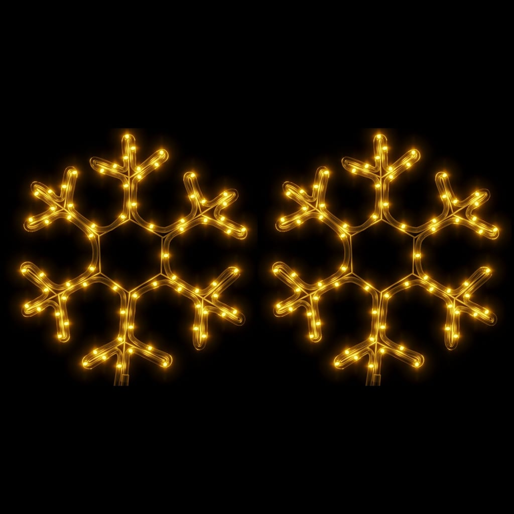 vidaXL Vánoční sněhové vločky 2 ks s teplými bílými LED 38 x 37 cm