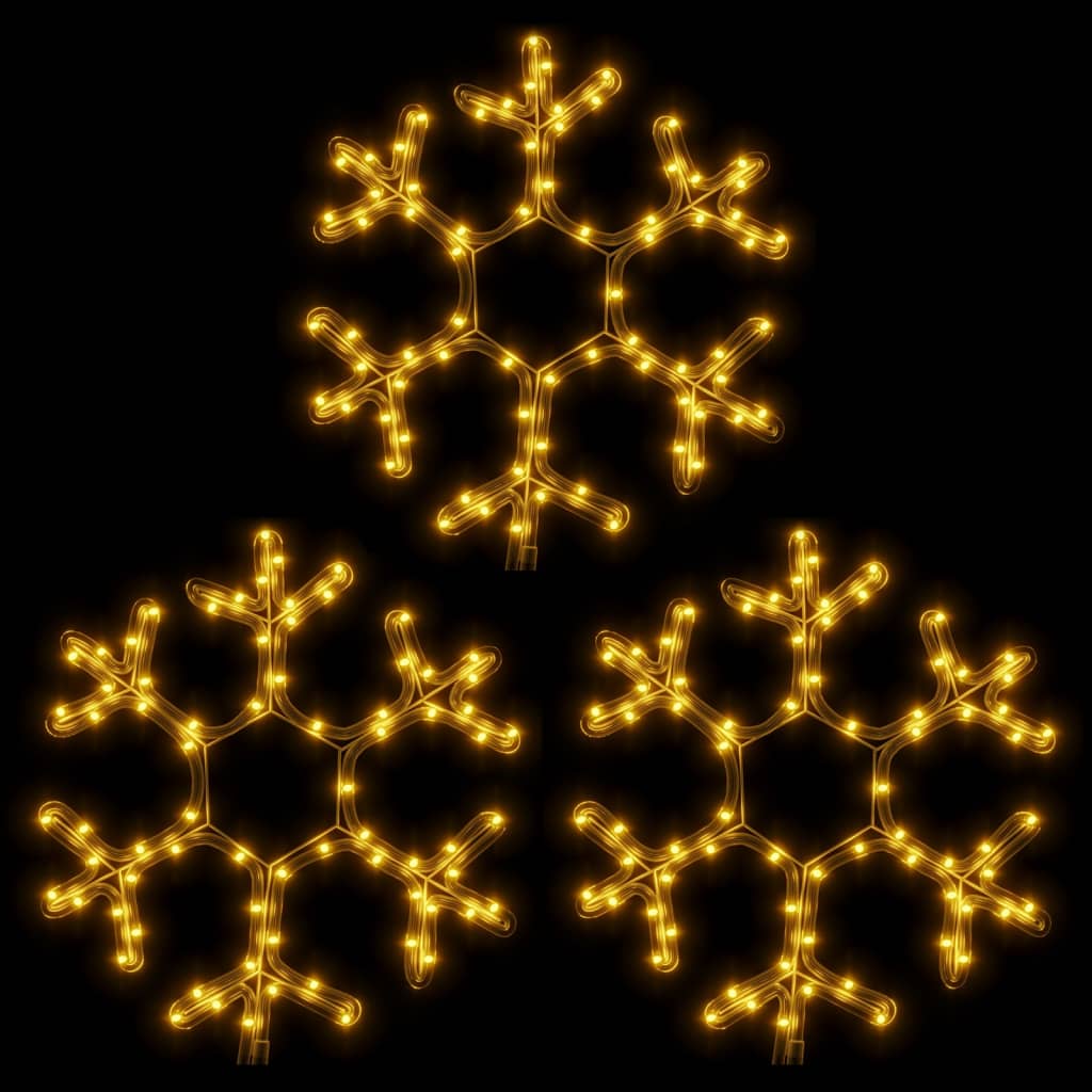 vidaXL Vánoční sněhové vločky 3 ks s teplými bílými LED 38 x 37 cm
