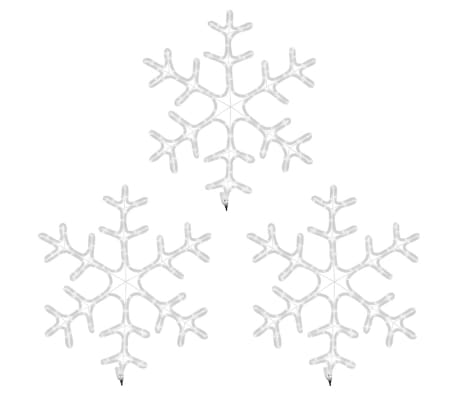vidaXL Figura de Navidad de copo de nieve con LED 3 piezas 59x59 cm
