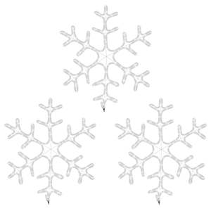 vidaXL Figurină Fulg de Zăpadă de Crăciun LED 2 buc. alb cald 59x59 cm
