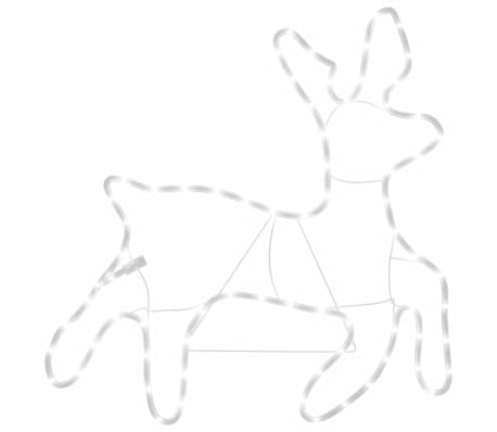 vidaXL Renifery ozdobne, ciepłe białe światło LED 2 szt., 57x55x4,5 cm