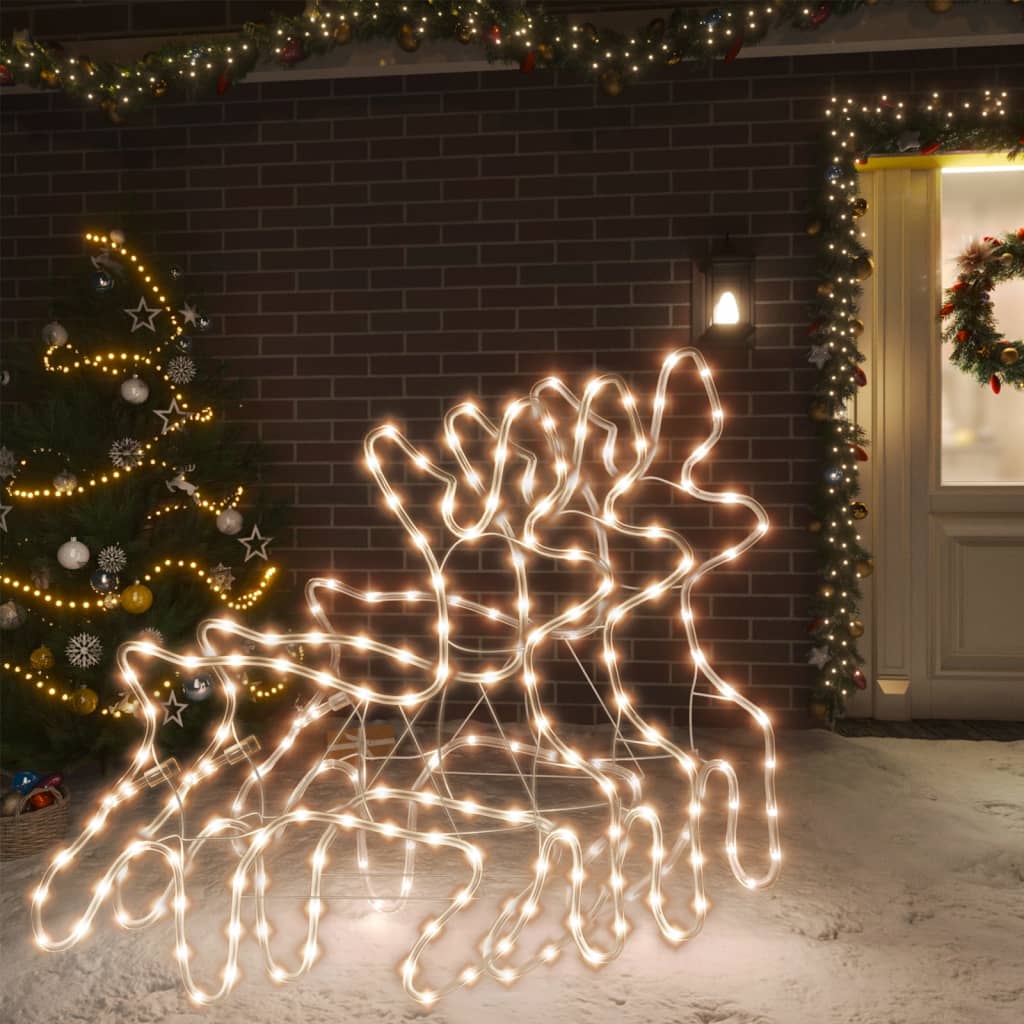 julerensdyr 3 stk. 57x55x4,5 cm med LED-lys varmt hvidt lys