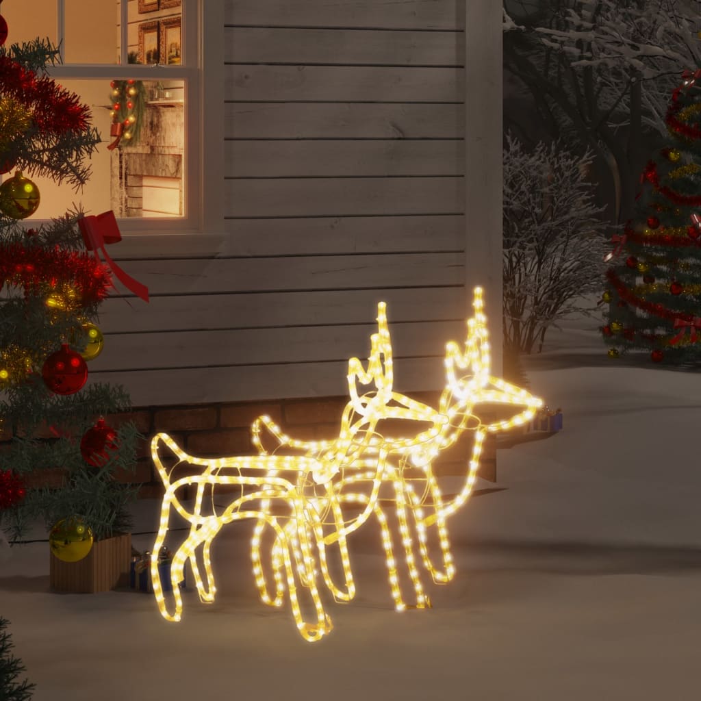 julerensdyr 2 stk. 60x30x60 cm varmt hvidt lys