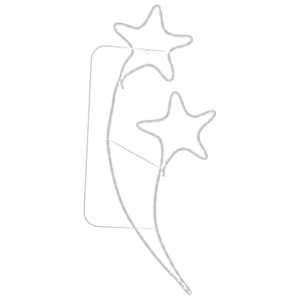 vidaXL Șir de lumini &icirc;n formă de stea 12 buc. alb cald 125,5x53x4,5 cm