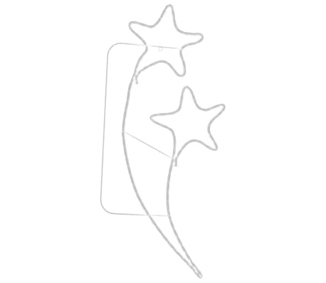 vidaXL lampiņu virtenes, 16 gab., zvaigznes forma, silti baltas