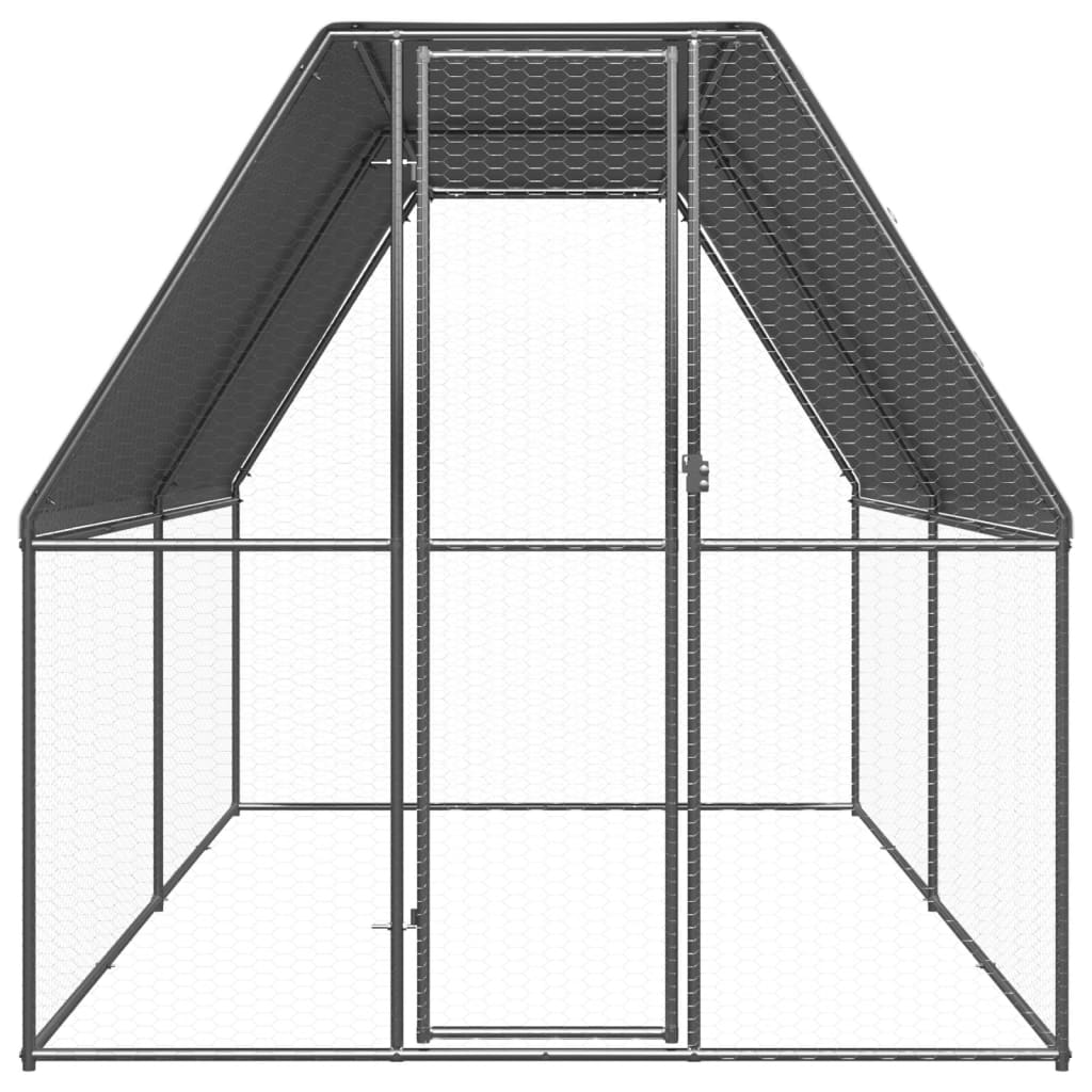 vidaXL Vonkajšia klietka pre sliepky 2x4x2 m pozinkovaná oceľ