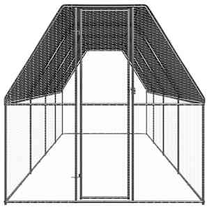 Venkovní klec pro kuřata 2x8x2 m pozinkovaná ocel - obrázek 2