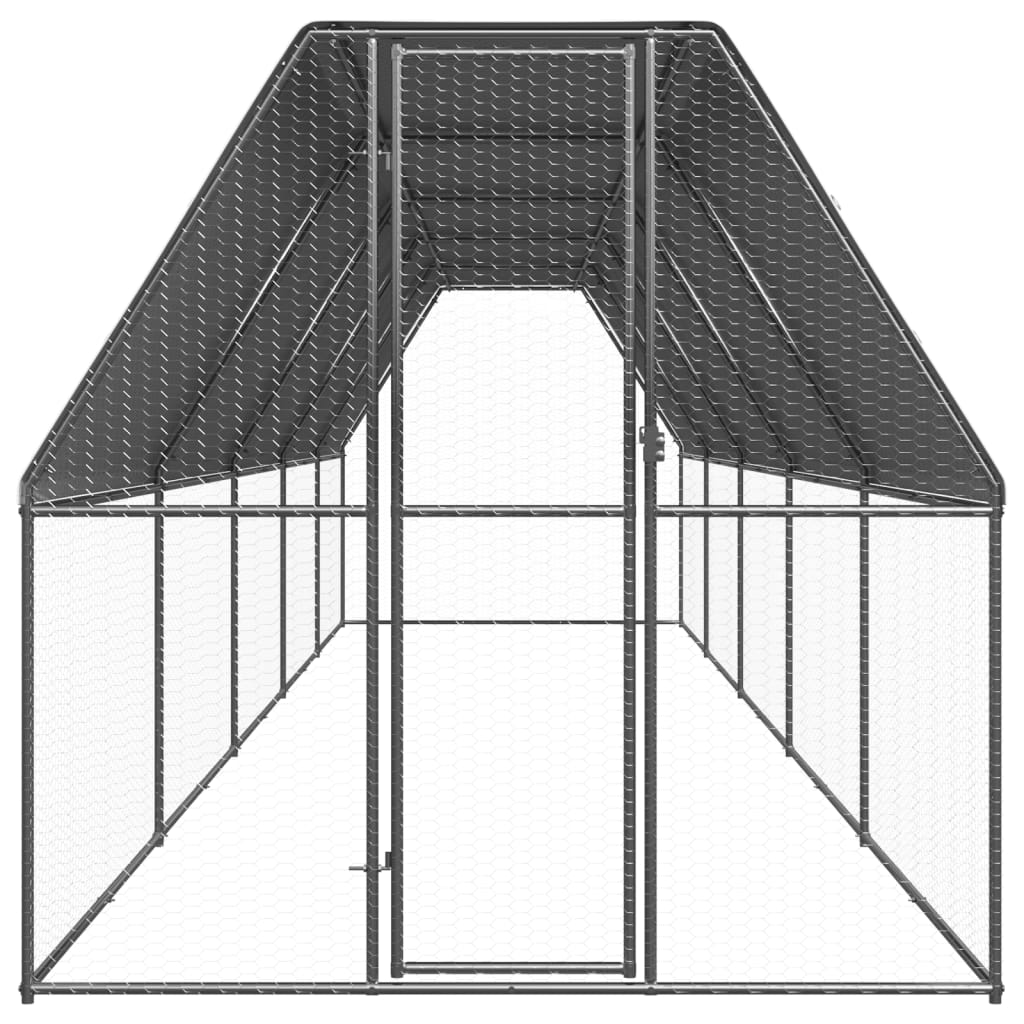 Outdoor-Hühnerkäfig 2x10x2 m Verzinkter Stahl | Stepinfit.de