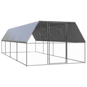 Venkovní klec pro kuřata 3 x 8 x 2 m pozinkovaná ocel - obrázek 1