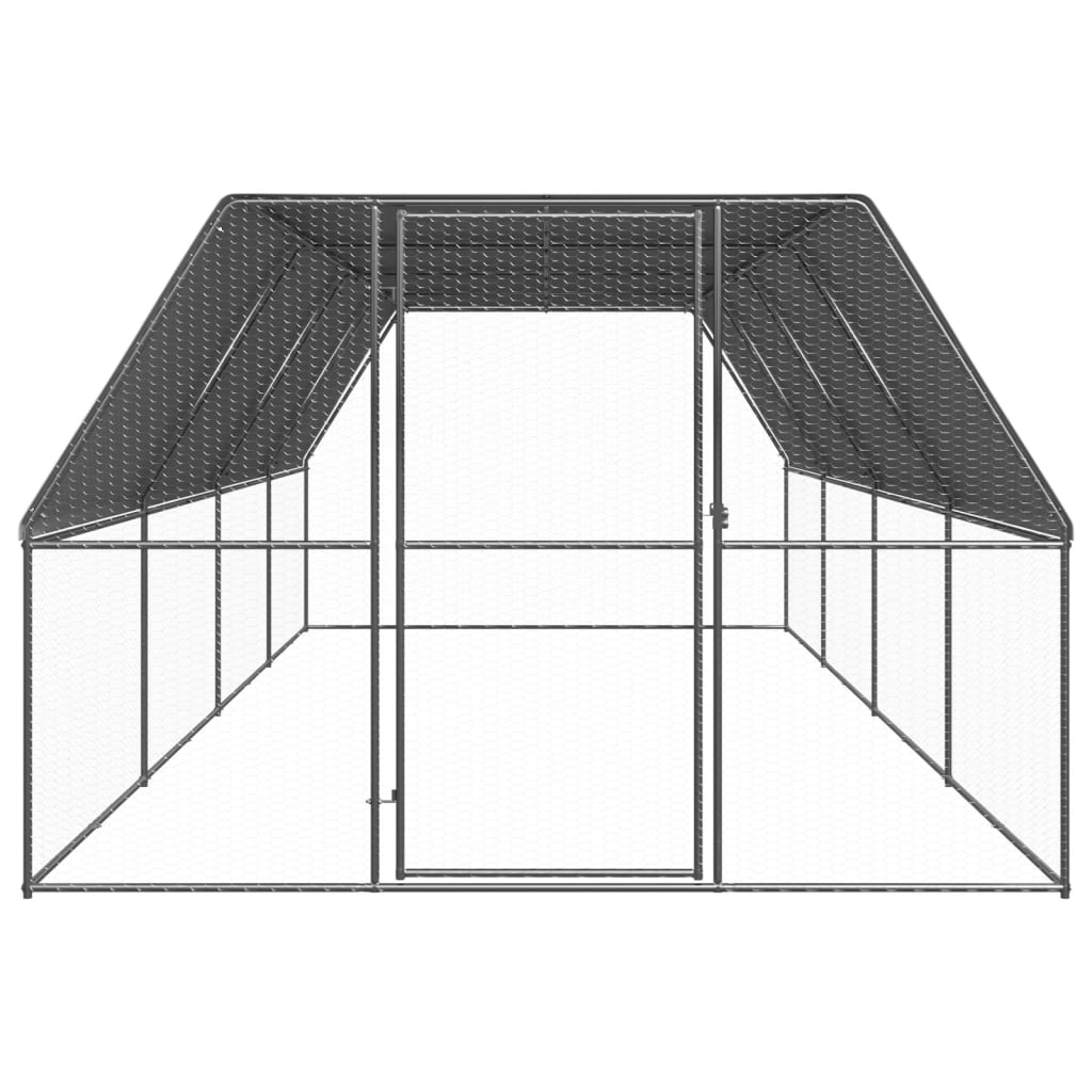 Outdoor-Hühnerkäfig 3x8x2 m Verzinkter Stahl | Stepinfit